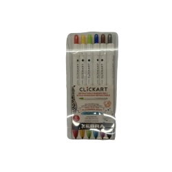 Retractable Marker Pen 6pk. Ass't Colours Clickart