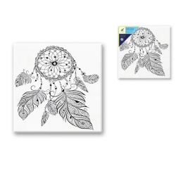 Stretch Artist Printed Canvas: 12x12" Primed Back-StapledC) DREAM CATCHER"
