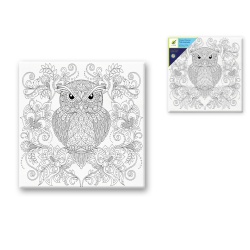 Stretch Artist Printed Canvas: 12x12" Primed Back-StapledE) OWL                        "