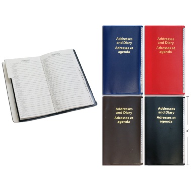 ADD.BK/DIARY VINYL COVER 3.5X6 4 ASSTD COLOUR RS