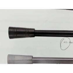 Extendable metal curtain rod set - grooved cones nickel 28 - 48 inch