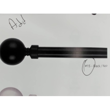 Extendable metal curtain rod set - metal sphere black 48 - 86 inch