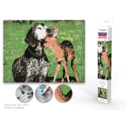 Craft Medley Kit: Diamond Painting Art Kit 15.8x19.7" w/Gems+Tool+Tray K) Snuggles"