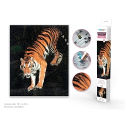 Craft Medley Kit: Diamond Painting Art Kit 15.8x19.7" w/Gems+Tool+Tray L) Bengal Tiger"