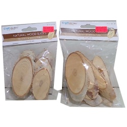 Craftwood 6cm.-7cm. 50gram Natural Oval Birch Slices