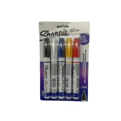 Paint Markers 5pk. Medium Tip Ass't Colours Sharpie