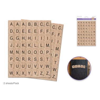 Paper Craft Stickers: 15x20cm Chipboard Letters x112 2x2cm 2sheets