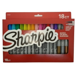 Permanent Markers 18pk. Ass't Colours Sharpie