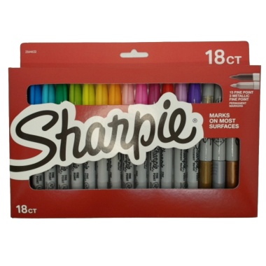 Permanent Markers 18pk. Ass't Colours Sharpie