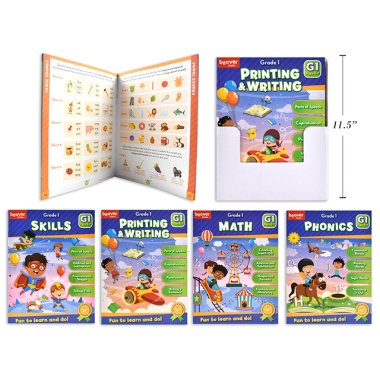 GRADE 1 HEADSTART WORKBOOKS 8.5X11 36 PGS ASST SKILLS, PRINTING & WRITING, MATH, PHONICS
