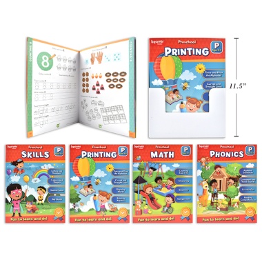 PRE-SCHOOL HEAD START WORKBOOKS 8.5X11 36 PGS AST SKILLS, PRINTING, MATH, PHONICS AGES 3-5