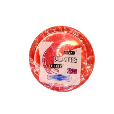 Round Plastic Plates 9 25pk. Red Royal Elite