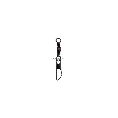 Eagle Claw Q01042-005 Barrel Swivel w/ Safety Snap, Black, Size 5, 25