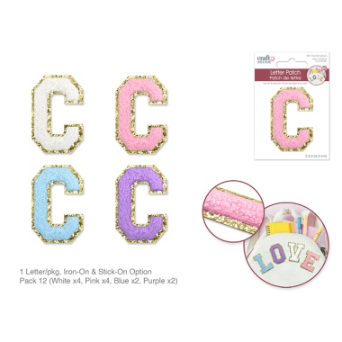2.5 Iron-On Letter/Sticker Patch 3D Chenille C