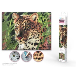 Diamond Painting Art Kit 15.8x19.7" w/Gems+Tool+Tray G) Leopard"