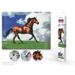 Diamond Painting Art Kit 15.8x19.7" w/Gems+Tool+Tray J) Majestic Horse"
