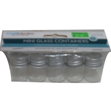 Glass Bottles 22x30mm.6ml. Mini Containers w/Matte Aluminum