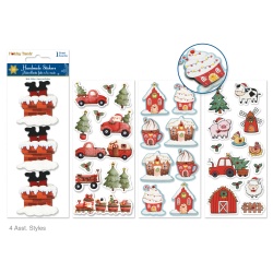 Holiday Stickers: 3x6.4" 3D Glitter Icons Asst 12eax4styles B) Holiday Splendor"