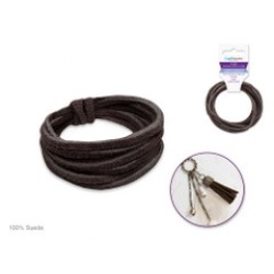 Jewelry/Craft Cord: 100% Suede 3mm Flat x2m A) Dark Brown