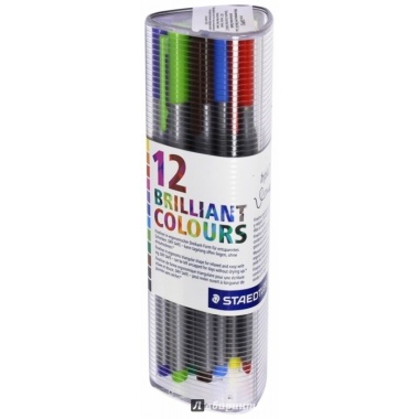Markers Fineliner 12pk 0.3mm Triplus Asst'd Color Staedtler