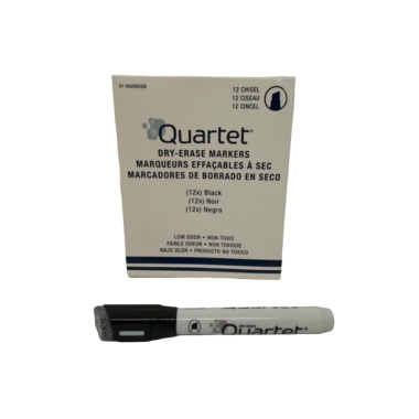 Dry Erase Markers 12pk. Black Chisel Tip Quartet (or $0.99ea)
