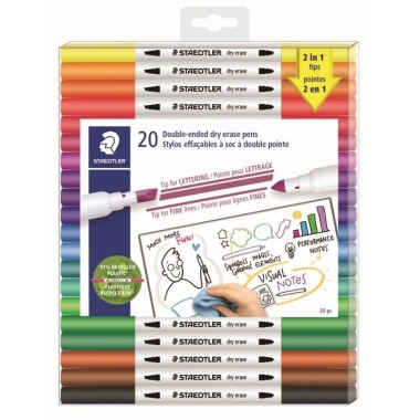Dry Erase Markers Double Ended 20pk Staedtler