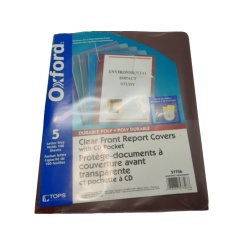 Front Report Covers 5pk. Clear Letter Size Poly Oxford