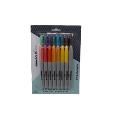 Permanent Marker 16pk. Fine Tip Ass't Colours Pinnacle 360