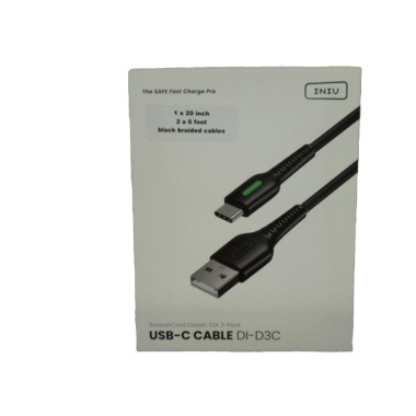 USB-A To USB-C Cable 3pk. Swooshcord Classic 3.1A Iniu