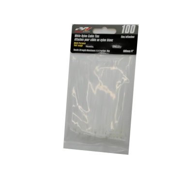 White nylon cable ties 4 inch 100 pack 8kg Precision Acoustics