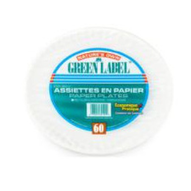 PAPER PLATES 6 60/PACK GREEN LABEL