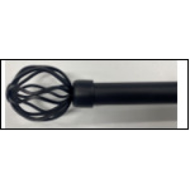 curtain rod Black extendable round  twisted  