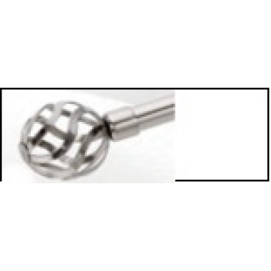 curtain rod Silver extendable round  twisted  