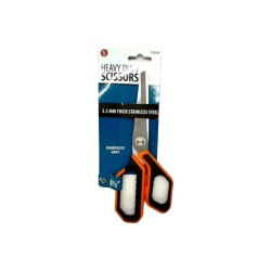 8.5 Heavy Duty Scissors 3.5mm Thick Stainless Steel Rubberized Grip"