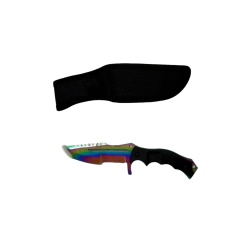 Hunting Knife 4.5 Rainbow Tanto Blade W/belt Loop Sheath"