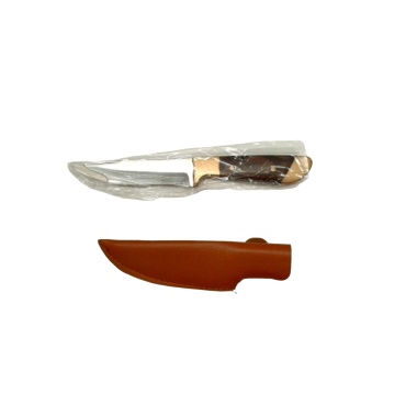 Mini Hunting Knife 3 Clip Point Blade W/ Brown Handle