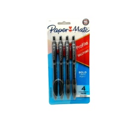 Ballpoint Pens 4pk. Black 1.4mm Papermate