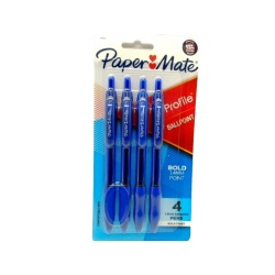 Ballpoint Pens 4pk. Blue 1.4mm Papermate