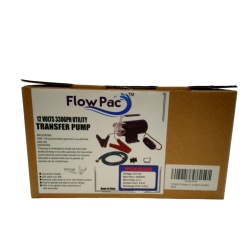Utility Transfer Pump 12V 330gph 3/4 Ports Fresh Water Only Flow Pac"