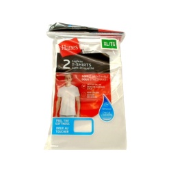 T-Shirt 2pk. XL White Hanes Tagless Feel The Softness