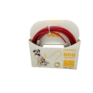 Dog Tie Out 15' Magenta Petphabet