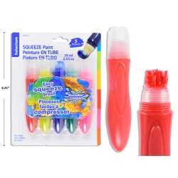 Glitter Squeeze Paints 5pk 28 ml.Assorted Colours