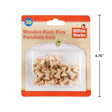 Wooden push pins 30 pack
