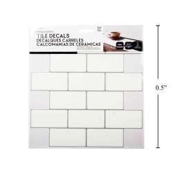 Wall Decal Subway Tiles, White/Grey, 10x10" iDesign"