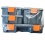 Multipurpose Storage Boxes 4pc. Set Plastic Grey/orange
