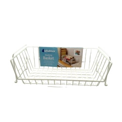 Stacking Basket Medium Wire Grid White 8.13 x 17.88" x 6.25" Whitmor"