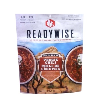 camping food Veggie Chili 142g makes 2.5 servings ReadyWise
