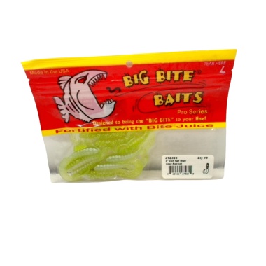 Big Bite Baits 3 Curl Tail Grub Snot Rocket 10pk.