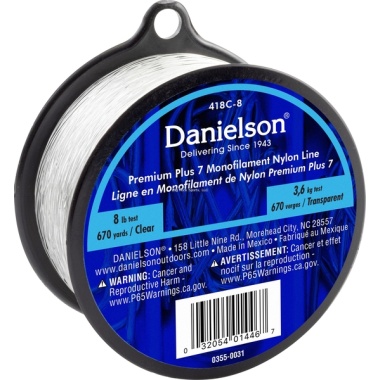 Nylon Line Clear 8 Lb Plus 7 Mono Danielson 418C-8