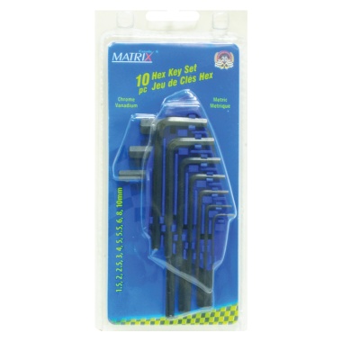 Hex Key Metric Chrome-vanadium 10pc